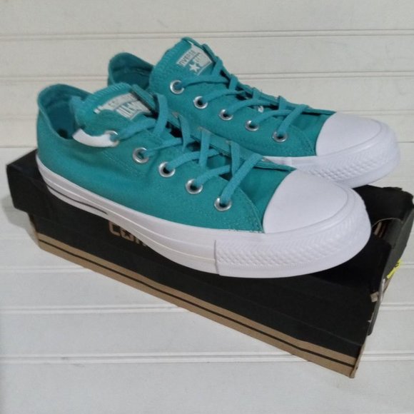 NEW WOMEN'S CONVERSE ALL STAR CTAS SHIELD CANVAS OX 153504C AEGEN QUA/BLACK/BUFF - Picture 1 of 4